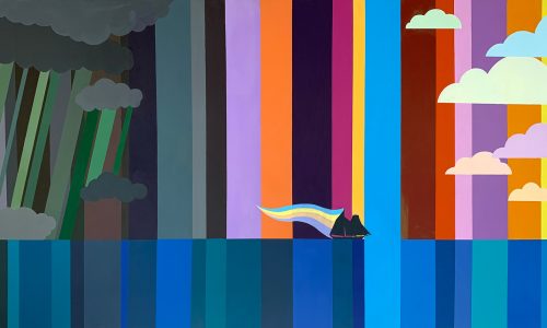 Student artwork of a changing seascape