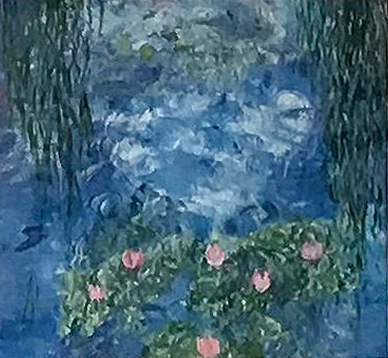 Acrylic on Card by Selin Yavuz, Year 9, Ilim College Student artwork of a Monet inspired landscape