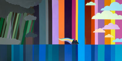 Acrylic on board by Zali Stephens, Year 12 Student artwork of a changing seascape