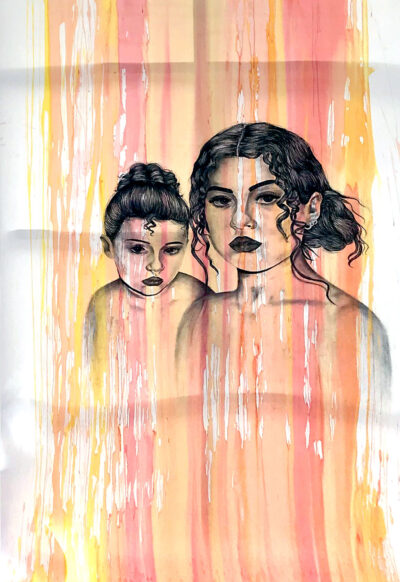 Student artwork of two women