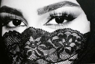 Photographic Print on Canvas by Tanae White, Year 12, Lakeside College Student photograph of a girl wearing a mask