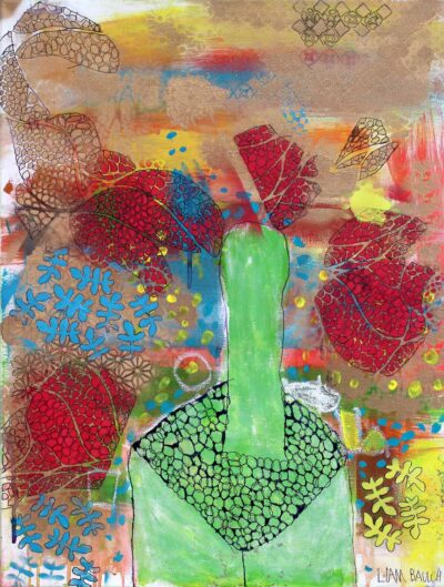 Acrylic on Canvas by Liam Baulch, Year 6, The Hamilton and Alexandra College Student artwork of an abstract plant