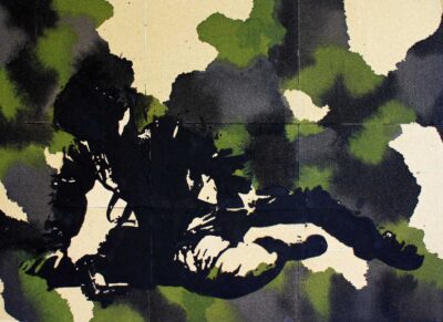 Ink on Sandpaper by Nathan Louey, Year 12, Carey Baptist Grammar School Student artwork of abstract war