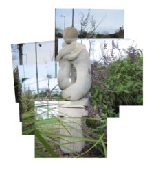 Digital Image by Esther Cheah, Year 9, Hillcrest Christian College Student artwork of a statue photo collage