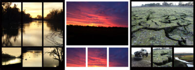 Digital Image by Ashley Watts, Year 12, Highview College Student artwork of a landscape tryptic