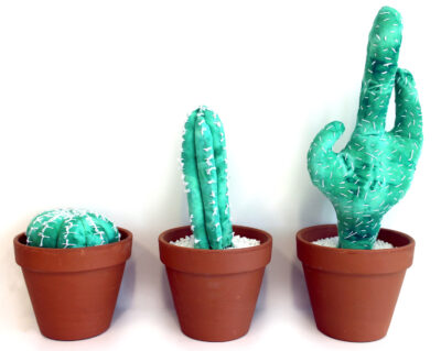 Textile and Mixed Media by Rachel, Karina and Arwyn, Year 5, Huntingtower Student artwork of textile cactus