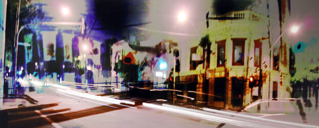 Photograph on polycarbonate by Eliza Bussell, Year 12, Ballarat Clarendon College Student artwork of urban scape
