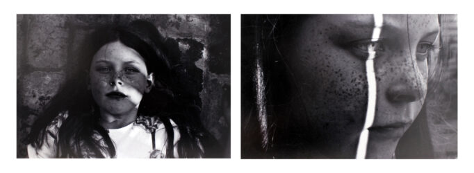 Black and white photographic prints by Charlotte Henderson, Year 10, St Catherine’s School Student artwork of a photographic portrait