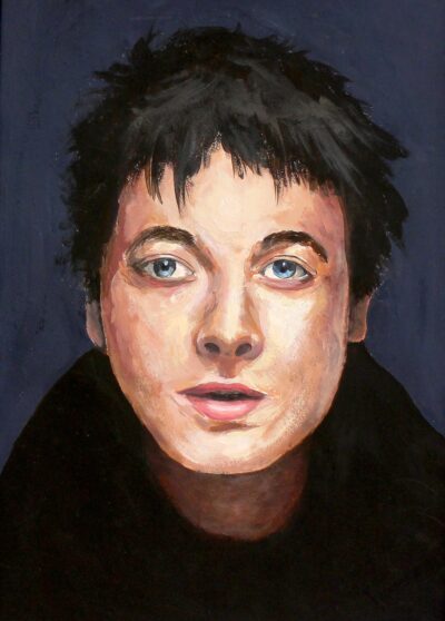 Acrylic on paper by Spencer Cameron, Year 8, Billanook College Student artwork of a portrait of a man