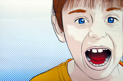 Digital print by Paul Van Der Toorren, Year 12 Student artwork of a boy screaming