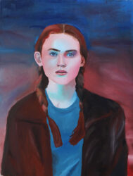 Oil paint on linen by Melanie Chin, Year 10, Camberwell Girls’ Grammar School Student artwork portrait of 'Stranger Things' character Max