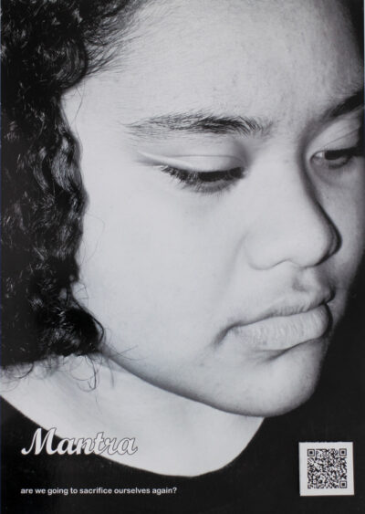 Digital image on foam core and printed zine by Grace Hoffman, Year 11, Hume Anglican Grammar Student artwork of a magazine cover portrait of a girl