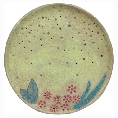 Glazed ceramic by Cerys Morgan, Year 9, Huntingtower Student artwork of a ceramic platter