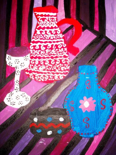 Acrylic on canvas board by Fantini Mantzos, Year 7, Oakleigh Grammar Student artwork of a still life