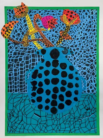 Mixed media on paper by Cecilia Tassanyi, Year 3, Lowther Hall Anglican Grammar School Student artwork of an abstract still life